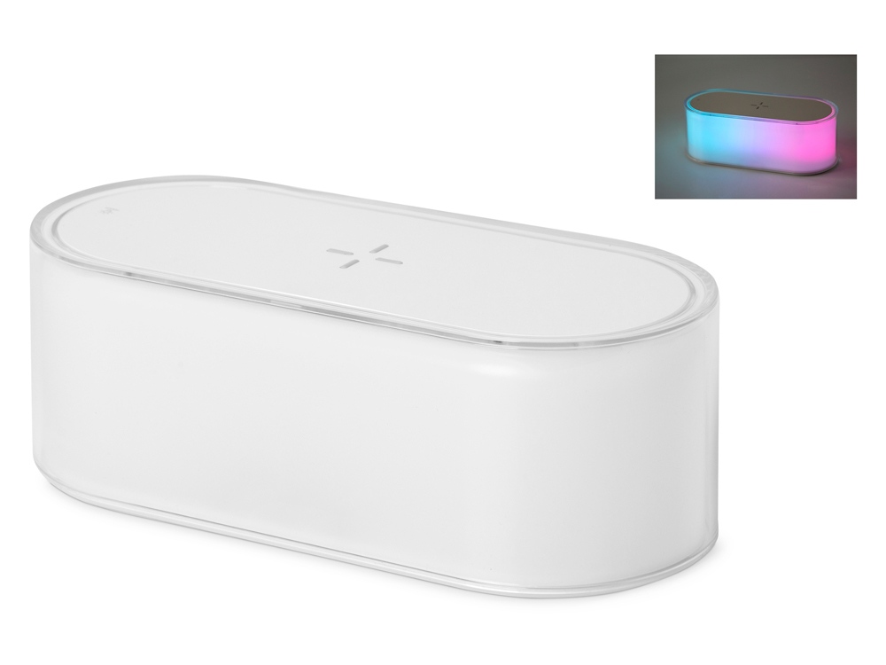 Картинка Ночник с беспроводной зарядкой и RGB подсветкой Miracle, 15 Вт купить в PR Gifts