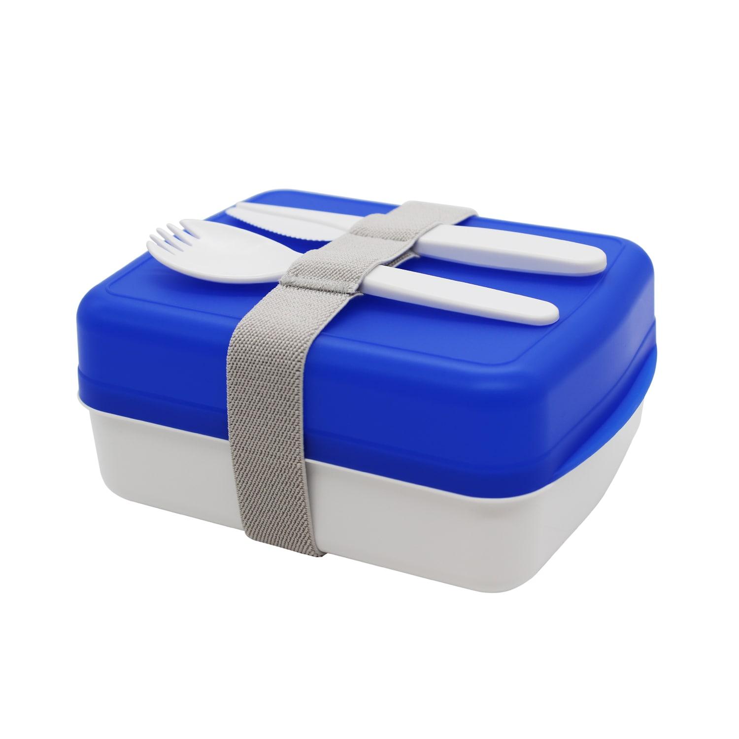 Ланч-бокс Lunch Blue line со столовыми приборами купить в PR Gifts