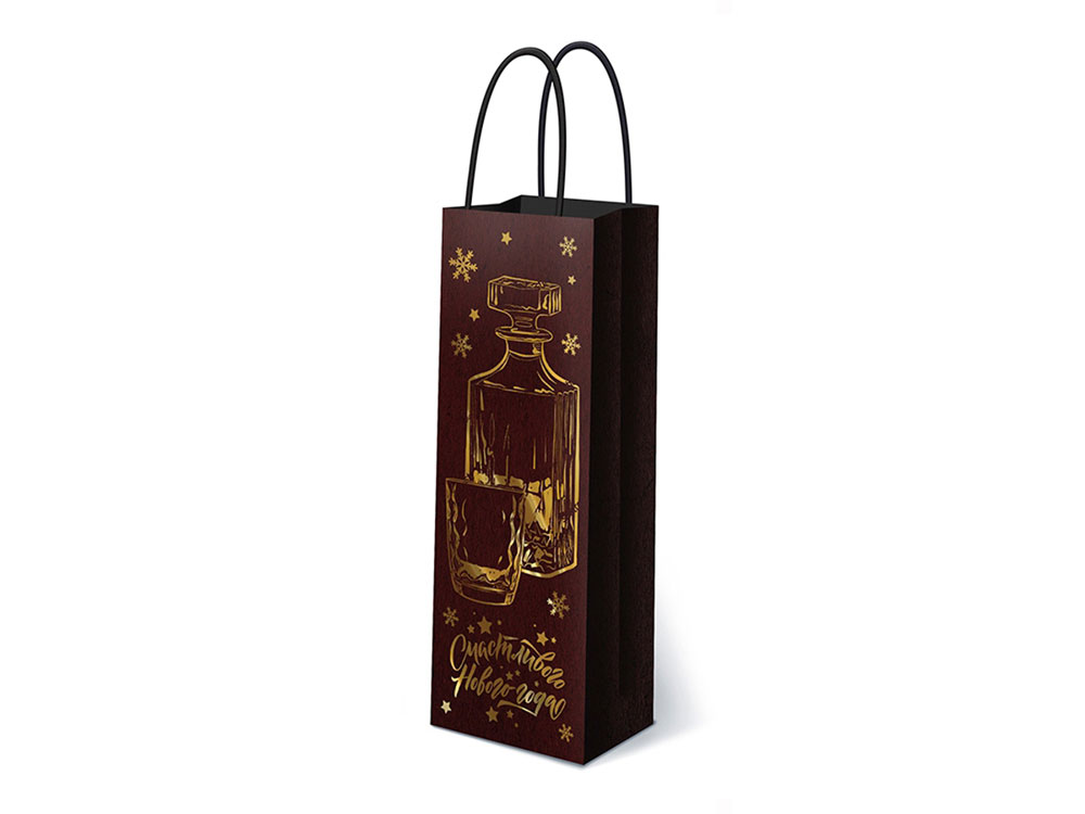 Подарочный пакет под бутылку С Новым годом! купить в PR Gifts